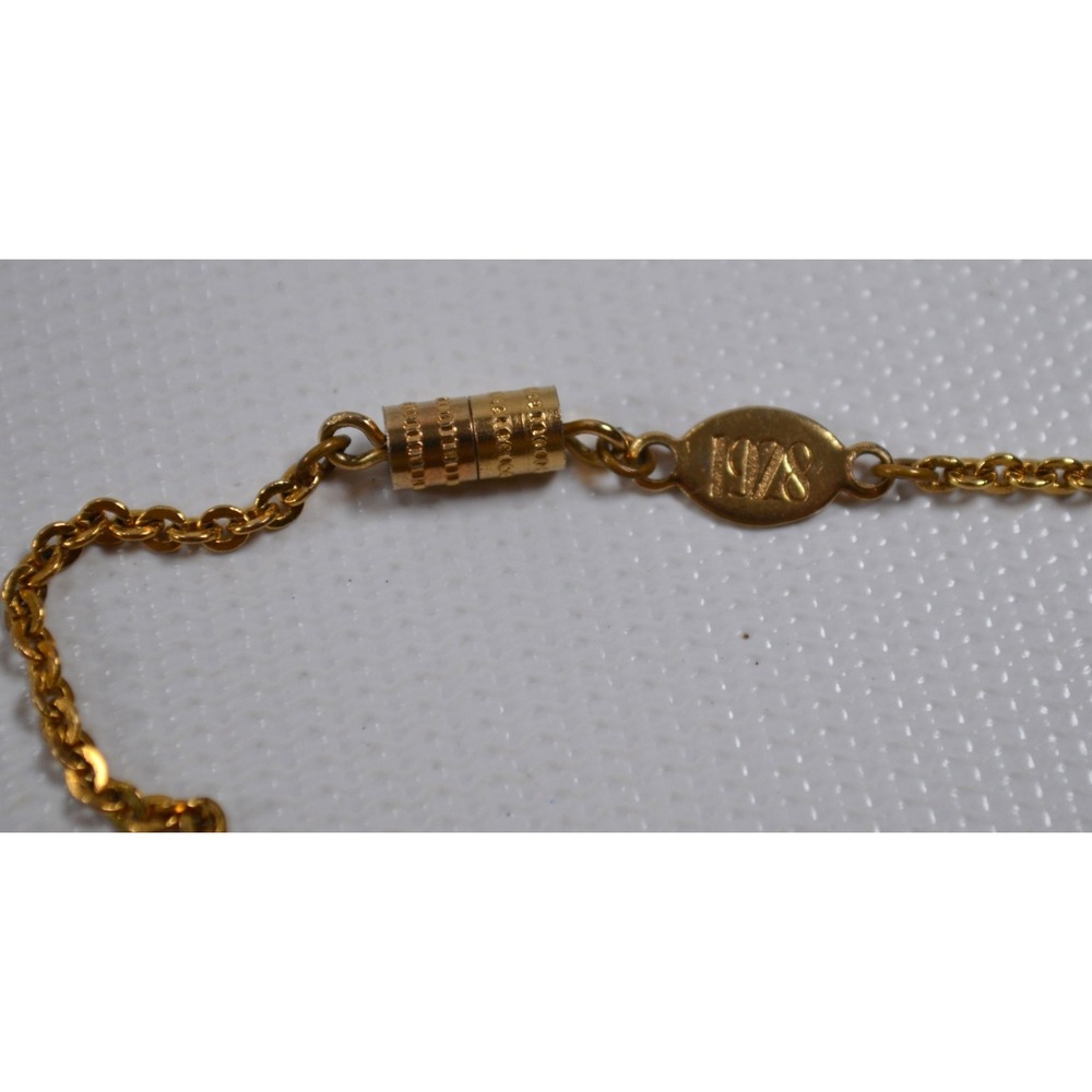 Vintage 1928‎ Brand Gold Tone Cameo Necklace Choker 15" - Picture 12 of 16